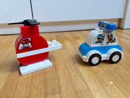 Lego Duplo Polizeiauto und Feuerwehrhelikopter
