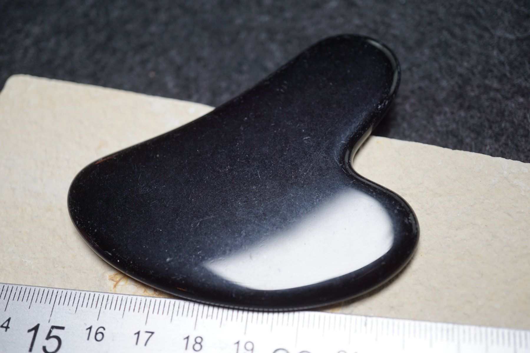 Minerali & Pietre curative: Gua Sha Massage-Stein Obsidian inkl porto – Nuovo e nell'imballaggio originale da Eschenbach SG venduto da topstone 3