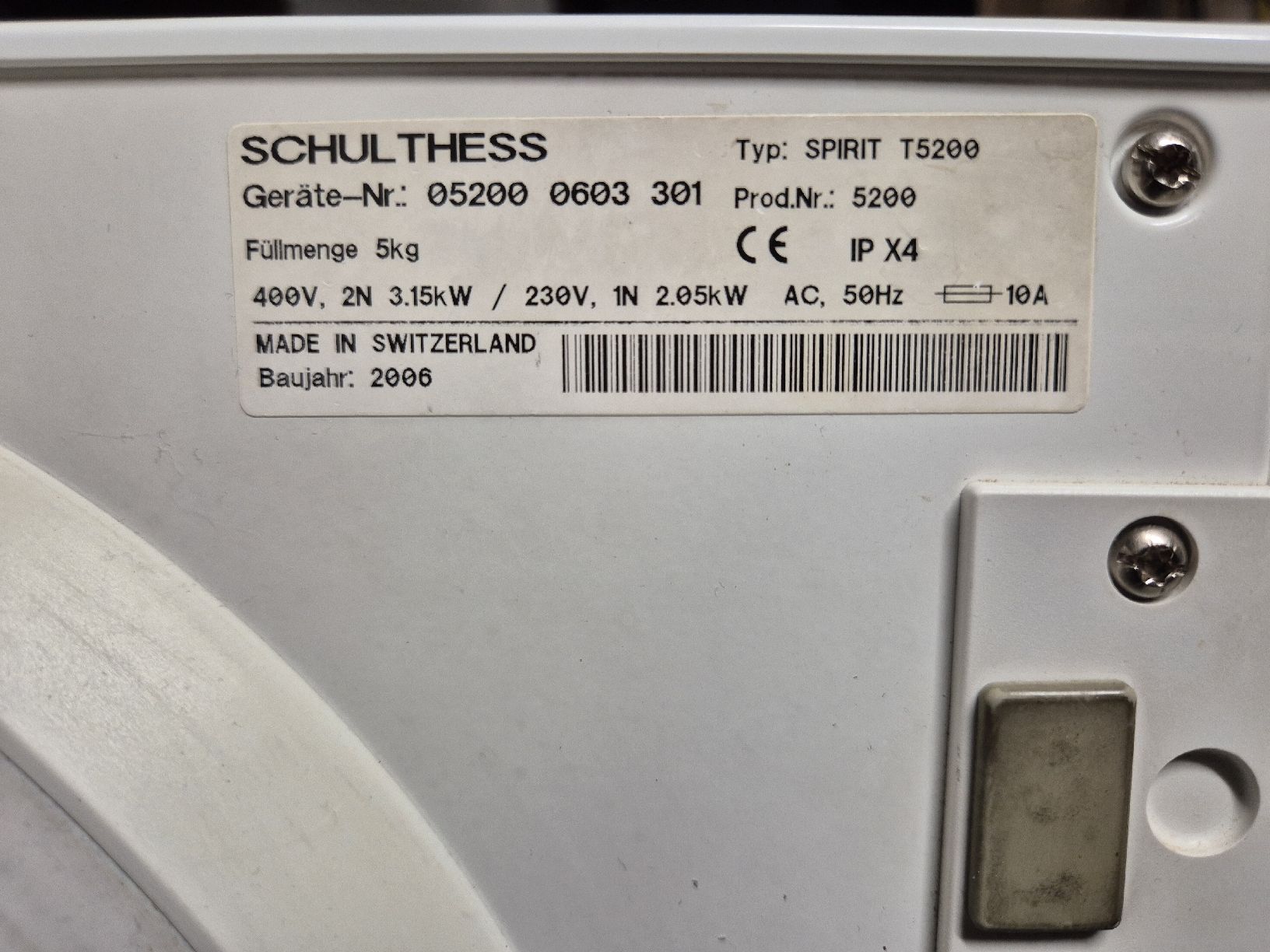 Schulthess Asciugatrici: Trockner Schulthess Spirit T5200 – Usato da Biberstein venduto da flo_zlw6 4