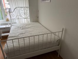 Metallbett weiss inkl Hylleestad Matratze guter Zustand
