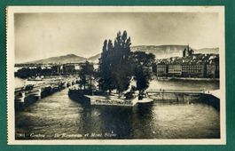 Genève, Ile Rousseau et Mont-Blanc, ungelaufen, ca. 1928