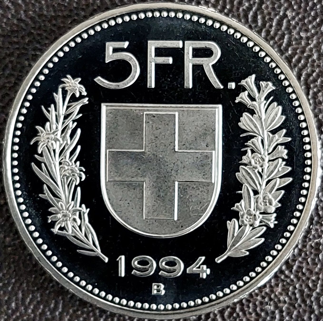Tutti le monete: 5 Franken 1994 stgl. / aus Münzsatz – Nuovo (secondo la descrizione) da Arch venduto da coinsandmore