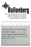 Ballenberg: 25% Rabatt auf 2 Tickets