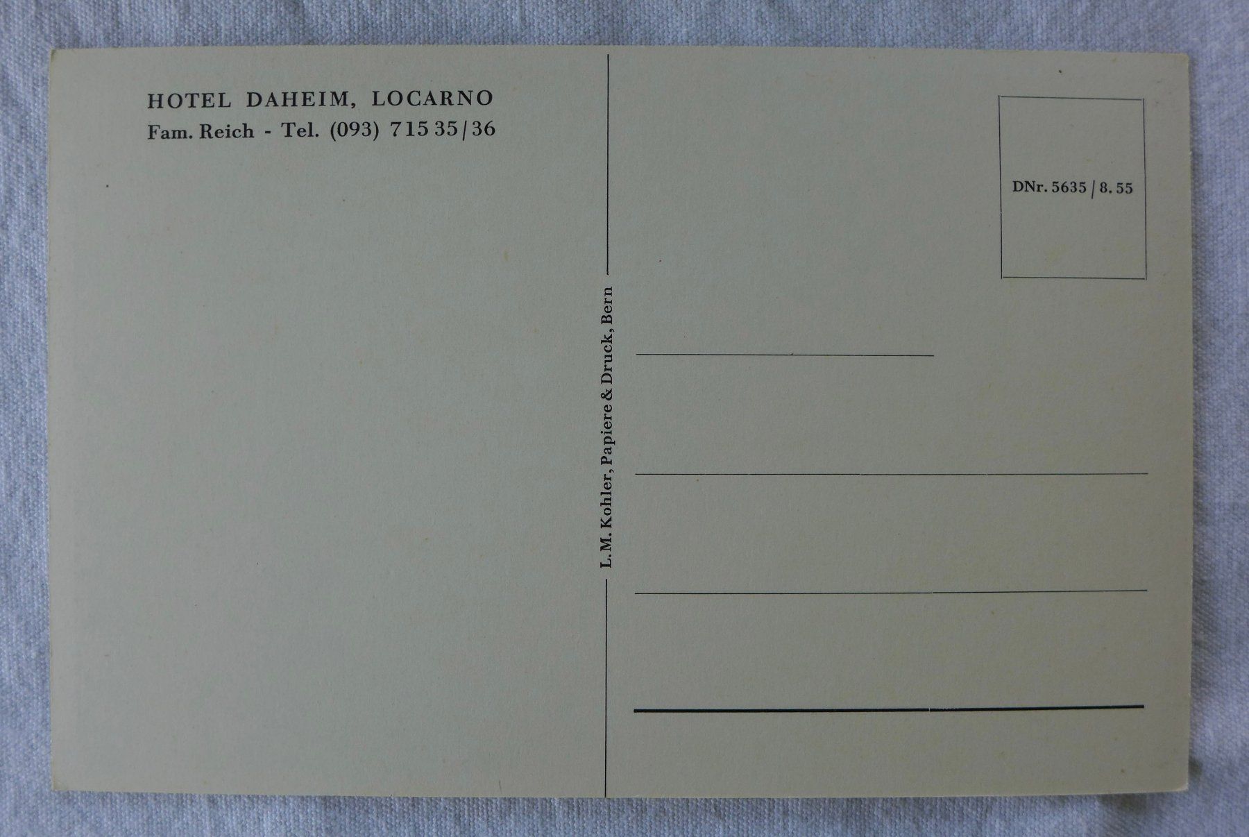 Cartoline postali: AK LOCARNO TI, Hotel Daheim – Usato da Wallisellen venduto da aloa09 1