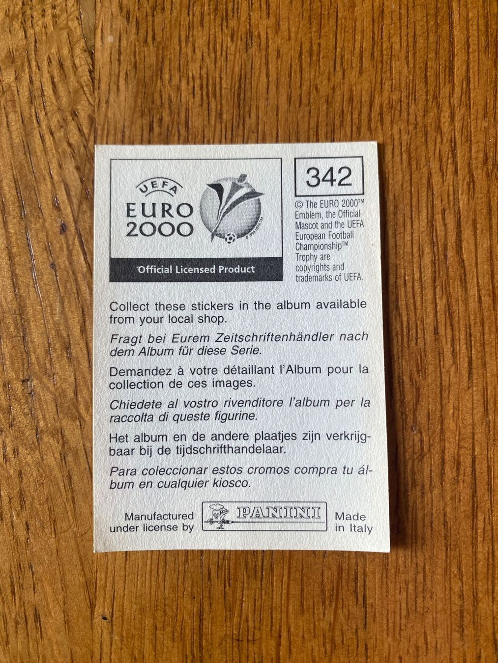 Panini Carte collezionabili: EM 2000 – Nuovo (secondo la descrizione) da Abtwil SG venduto da Zwiebi 1