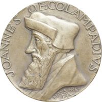 Schweiz: Silbermedaille 1929 Reformation in Basel