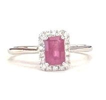 Rubinring: 0.54ct., 750 Weissgold, 18 Diamanten, 1350.-