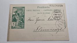 1900 Ganzsache UPU Stabstempel Kalchofen