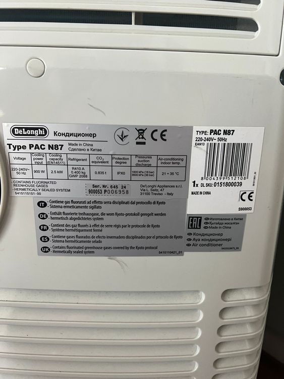De'Longhi Klimageräte: DeLonghi PAC N87 Mobiles Klimagerät - Bereit für den Sommer! – Gebraucht aus Zug von aglinz 3
