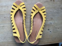 La Garconne Sandalen Gelb Gr. 37 Sommer Keilabsatz
