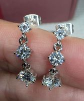 Boucles d'oreille argent diamants de moissanite de 1,8  ct