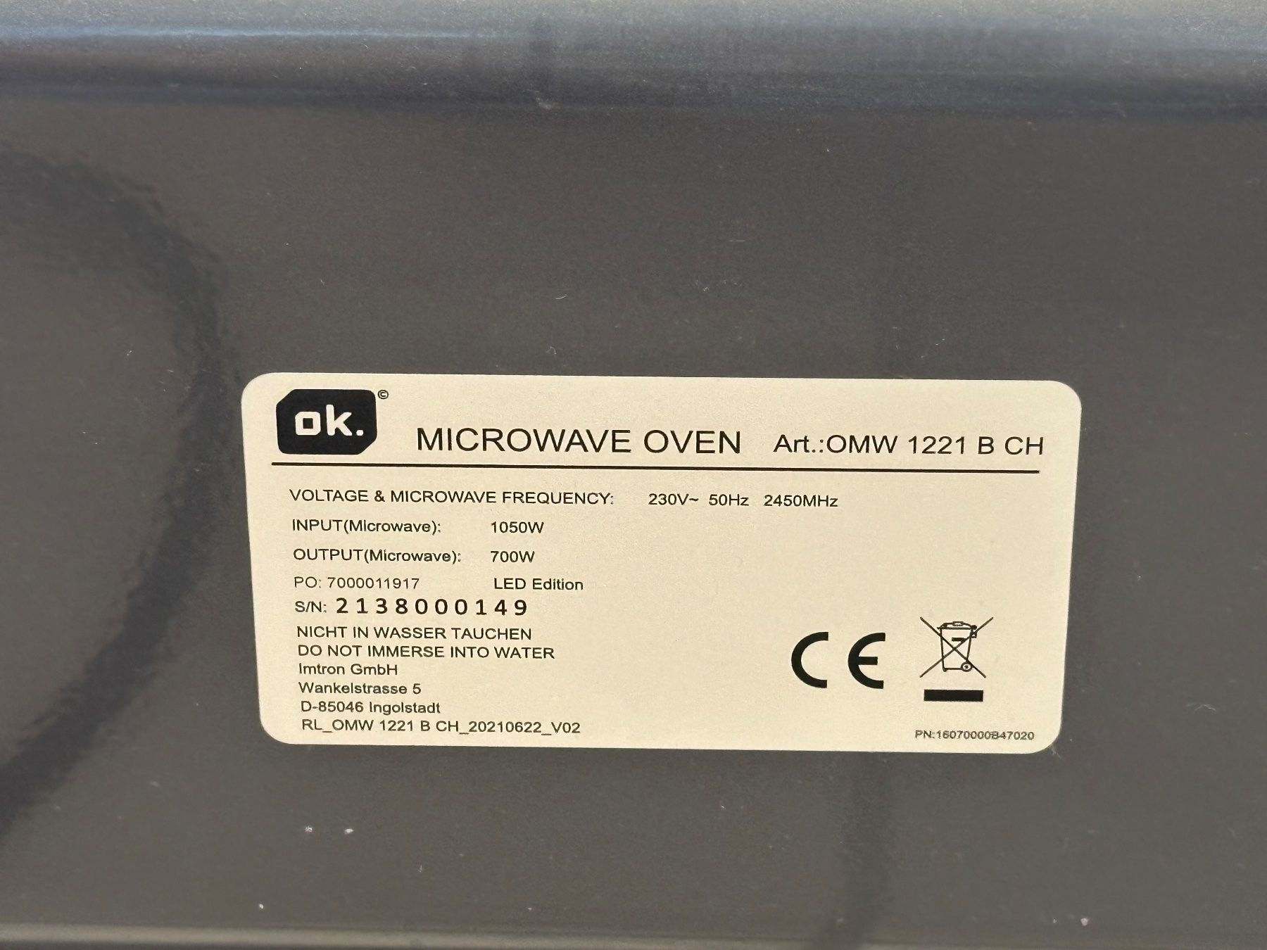 Fours: ok. Mikrowelle 700W – D'occasion à Pfäffikon ZH par 0iB4F 3