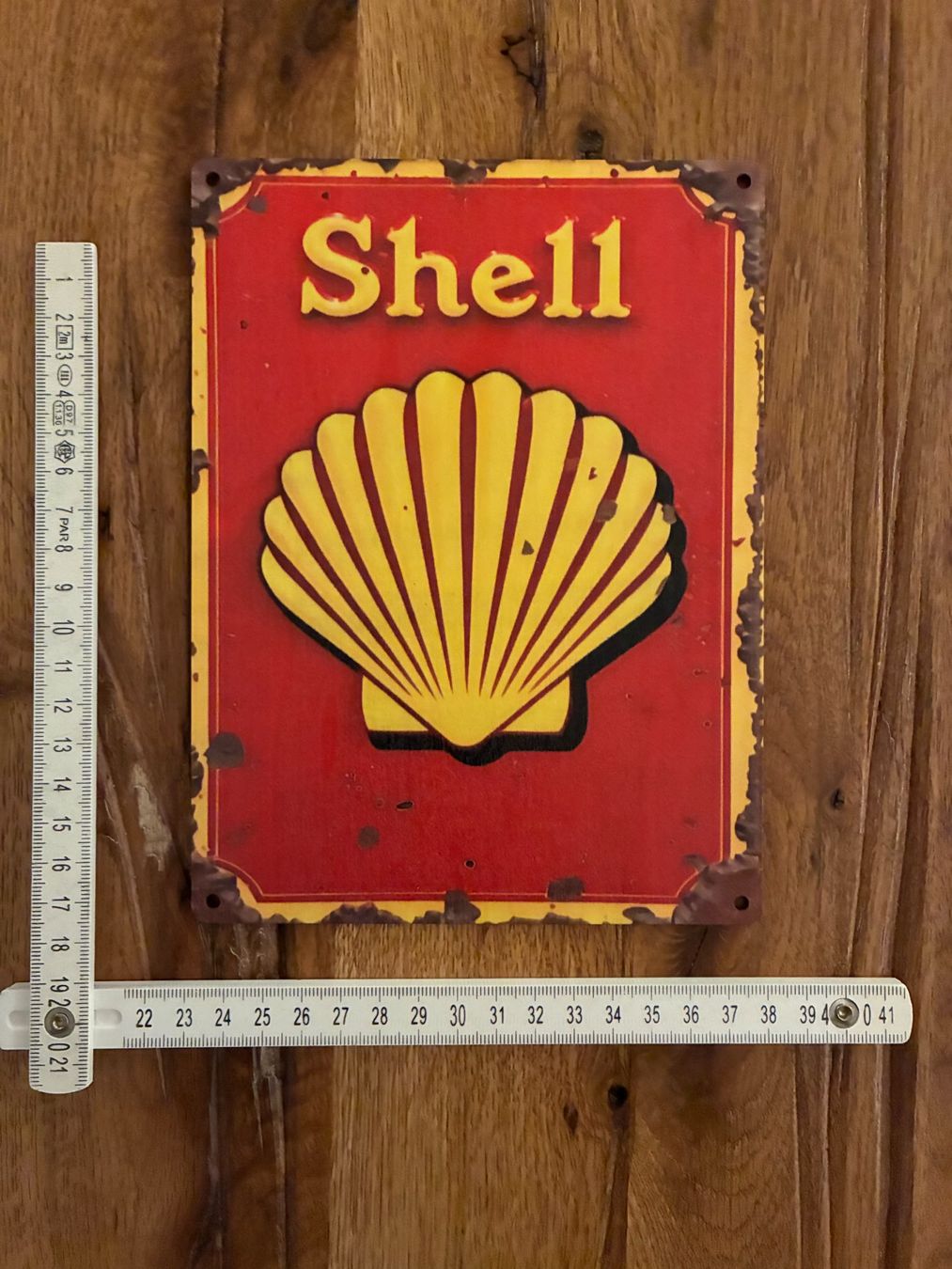 Automobili: Schönes Retro Shell Schild A5 Format / brandneu – Nuovo e nell'imballaggio originale da Bremgarten AG venduto da Eurotiz 2