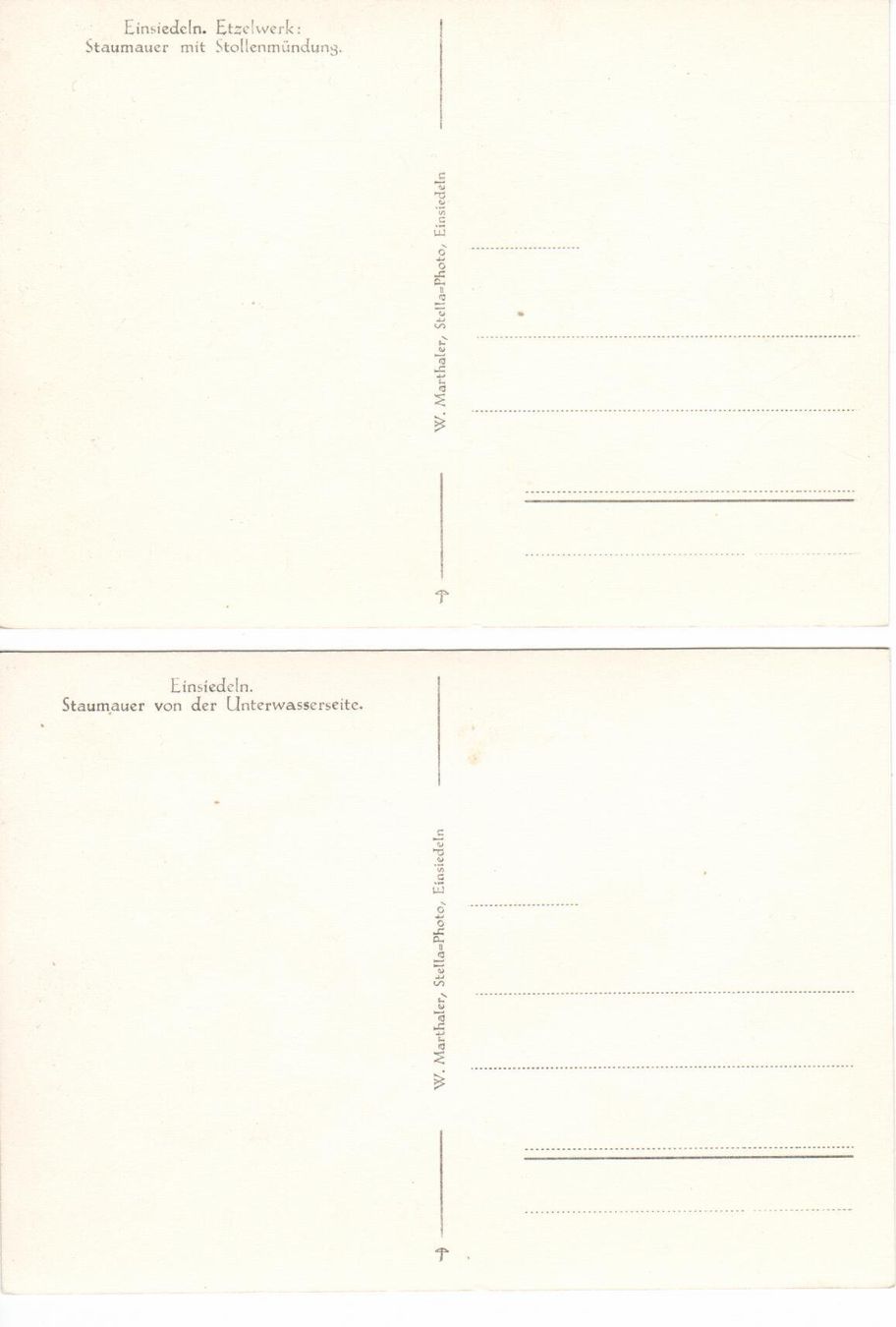 Cartoline postali: 2 Karten - Staumauer Etzelwerk – Usato da Wolhusen venduto da Curver9 1