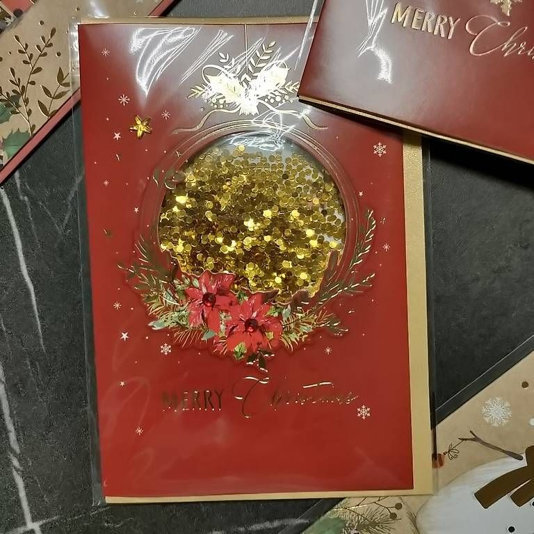 Cartoline: Weihnachtskarte mit Spezialeffekt Kugel und Glitzer – Usato da Schaffhausen venduto da tut_85dq 2