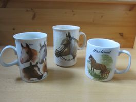 3 Tassen Pferde