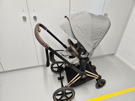Kinderwagen Cybex Priam grau mit Roségold