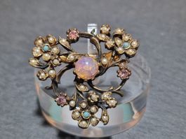 Antike Jugendstil-Brosche – Florales Design