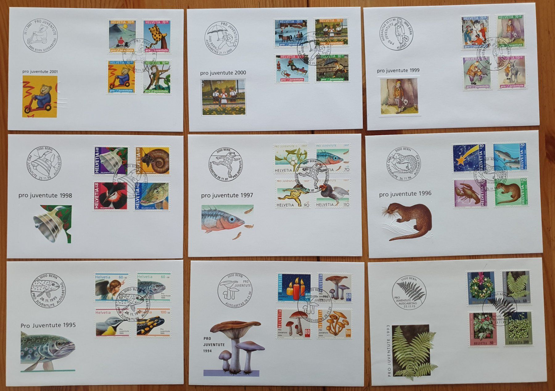 Tutti i francobolli: 52 Pro Juventute FDC 1960 - 2010 – Usato da Dällikon venduto da Minita 2