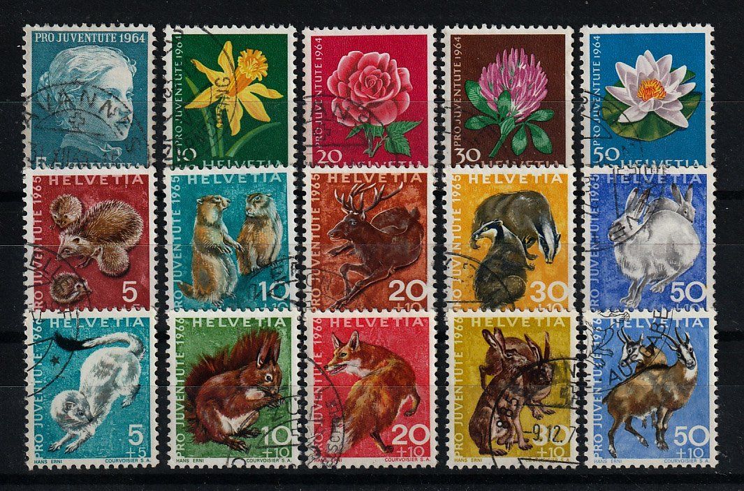 Tutti i francobolli: 1964-1966  3 Serien Pro Juventute – Usato da Arlesheim venduto da gaugi43