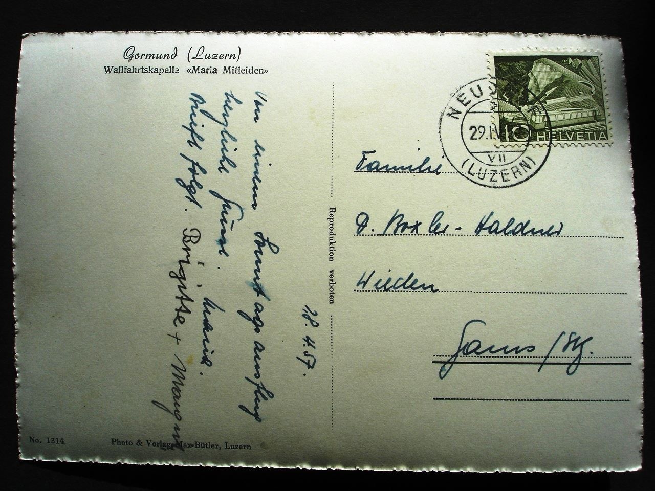 Cartoline postali: GORMUND (Luzern) Wallfahrtskapelle – Usato da Jona venduto da philajona 1