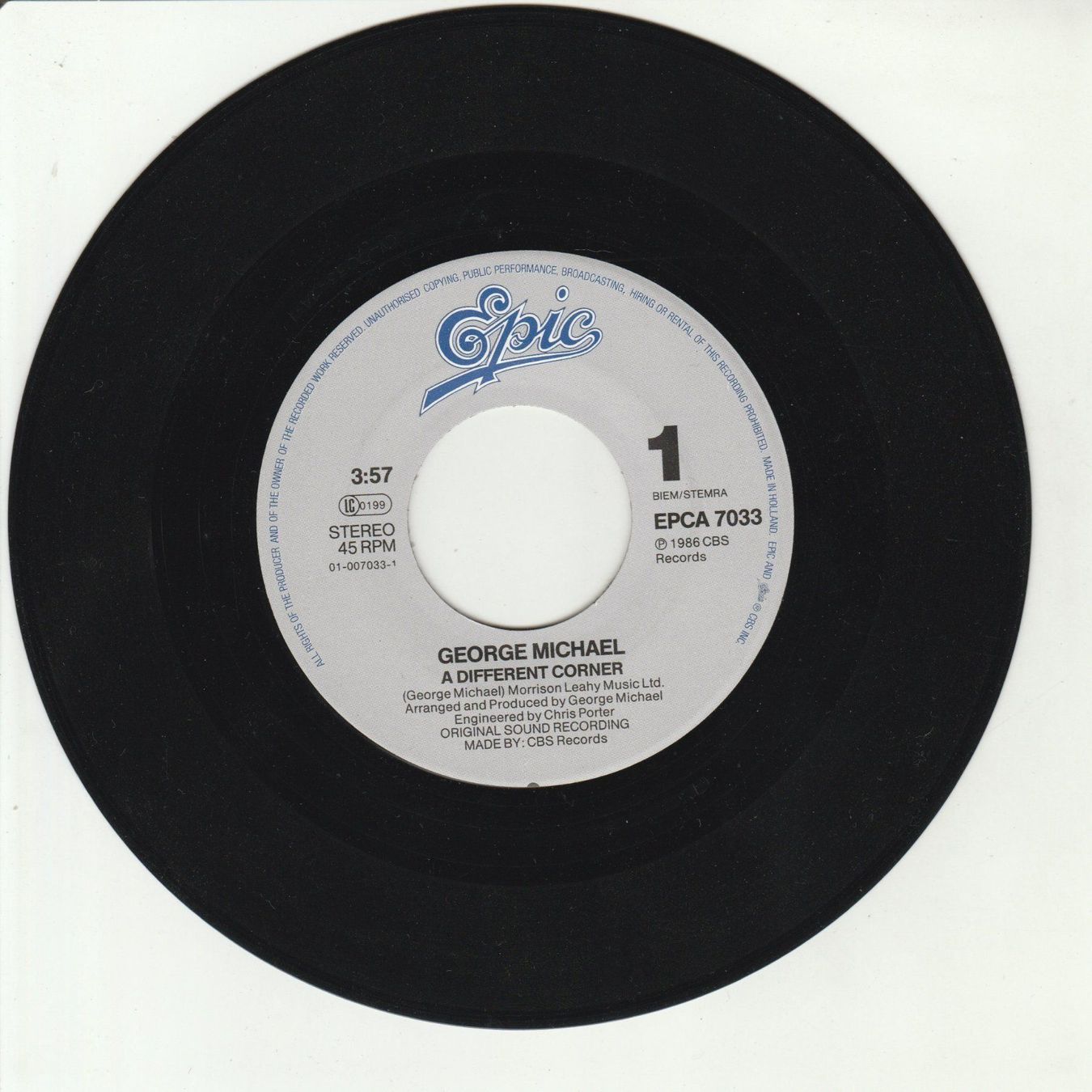 Dischi in vinile: George Michael - A Different corner 7" Vinyl 1986 – Usato da Tübach venduto da JamesStone 2