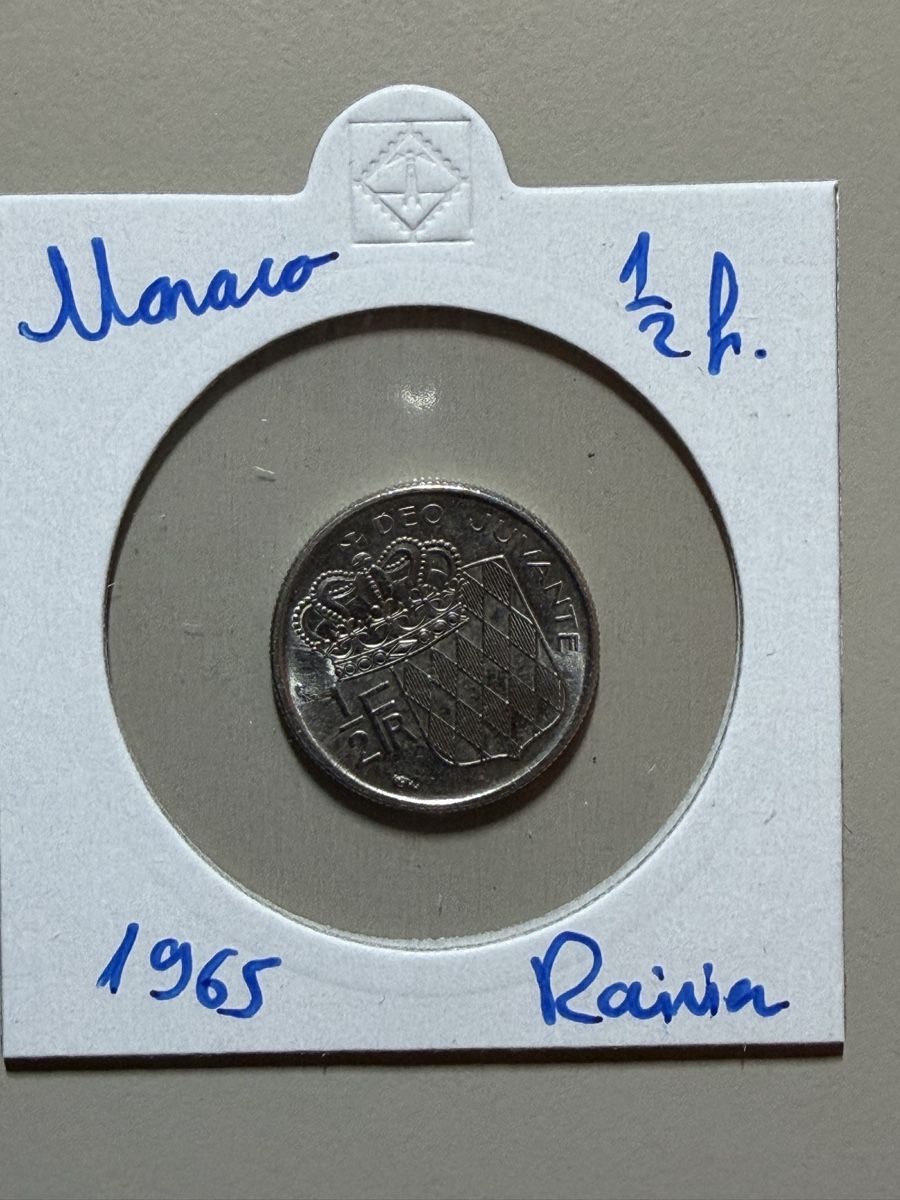 Tutti le monete: Monaco - 1/2 franc - 1965 - Rainier  – Usato da Payerne venduto da Mike1682