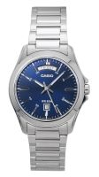 ⌚ Herrenuhr ®CASIO Analog Edelstahl Blau 39mm 5 ATM NEU
