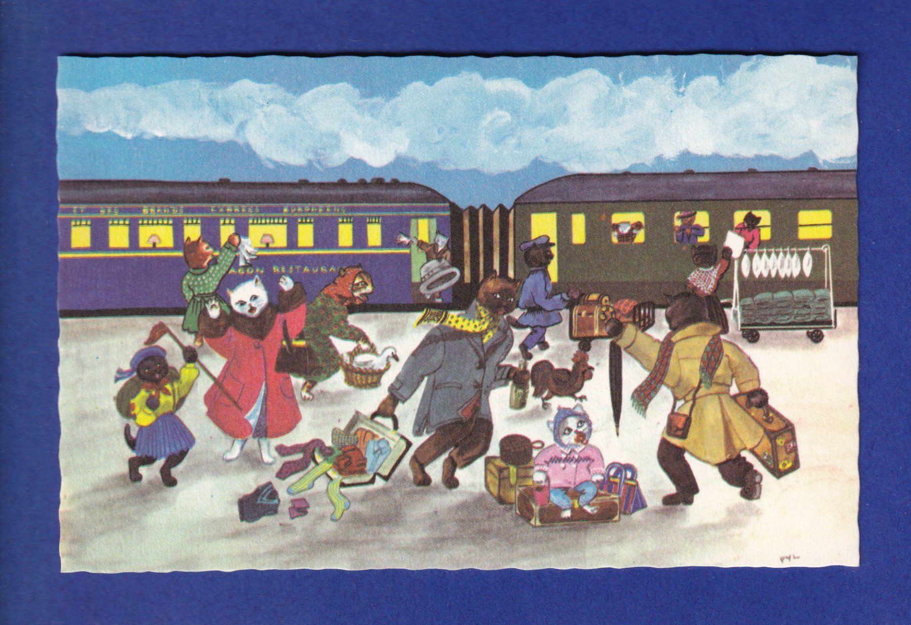 Cartoline postali: CHAT - Chats humanisés – Usato da Pully venduto da nicecards-shop