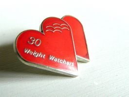 • Weight Watchers 2 Herzen coeurs cuori hearts     Pin F1.21