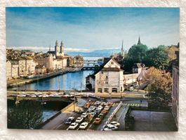 AK Zürich. Blick auf Limmat und Alpen
