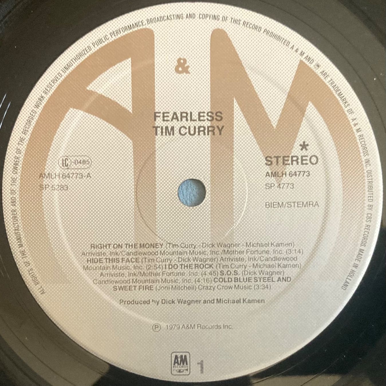 Dischi in vinile: TIM CURRY - FEARLESS – Usato da Poliez-Pittet venduto da Newtown-Records 3