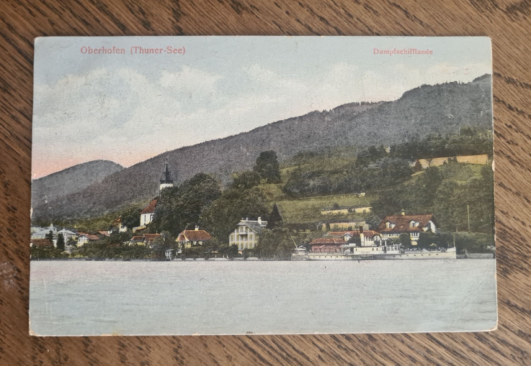 Cartoline postali: Oberhofen mit Schiffslandesteg, 1908 – Usato da Ebikon venduto da Donar50