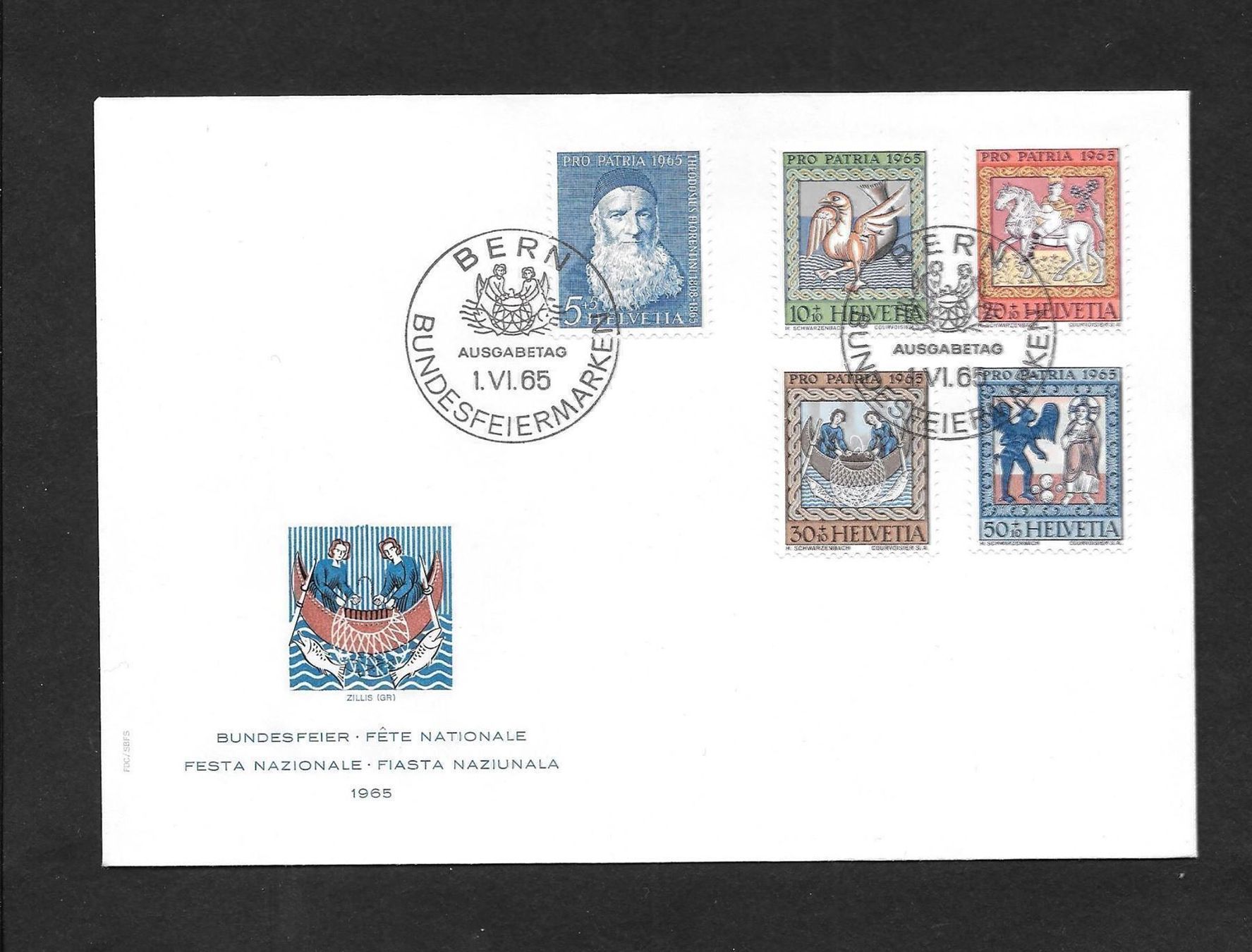 Tutti i francobolli: FDC Pro Patria Serie 1965; B123-B127 – Nuovo (secondo la descrizione) da Olten venduto da clotaldi