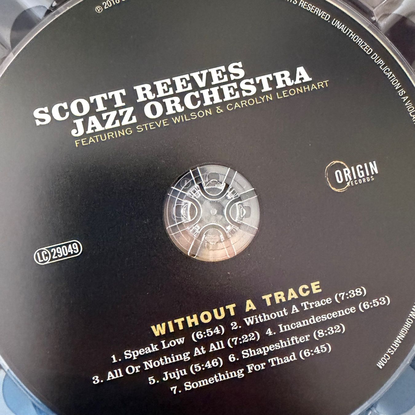 CD: Scott Reeves, Without A Trace (CD Origin) Steve Wilson – Usato da Zug venduto da Mirare9 1