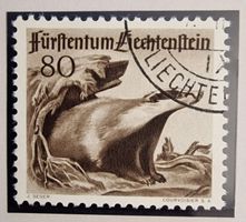 Liechtenstein Jagd III 1950 / sehr schön gest. Top Zustand!