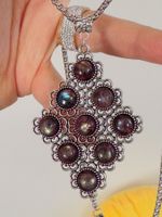 Color Enhanced Red Flash Labradorite Necklace