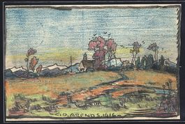 Handgemalt sign. Carl O. Arends: Dorfans