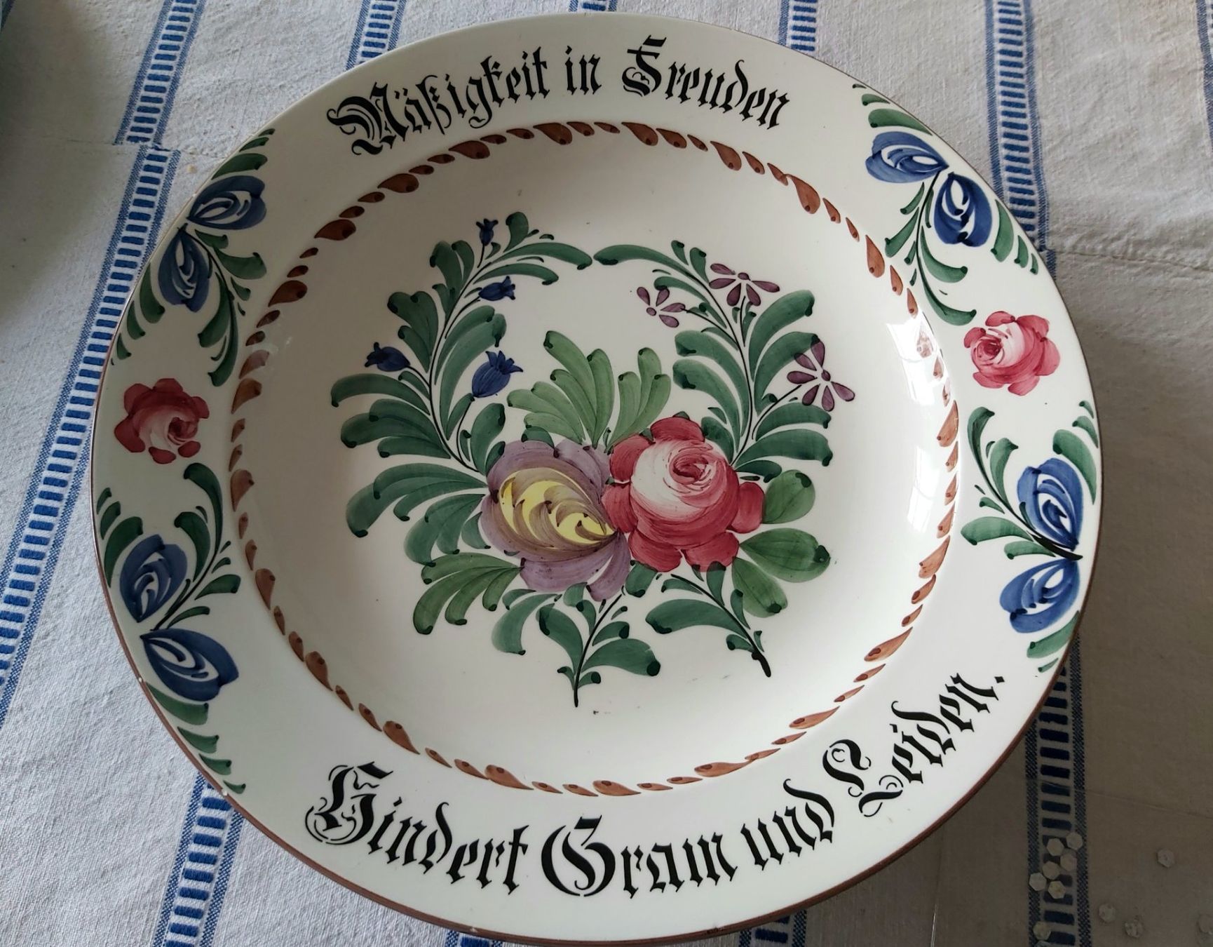 Ciotole: Zell Keramik Wandteller, Schale mit Spruch – Usato da Bern venduto da aronari