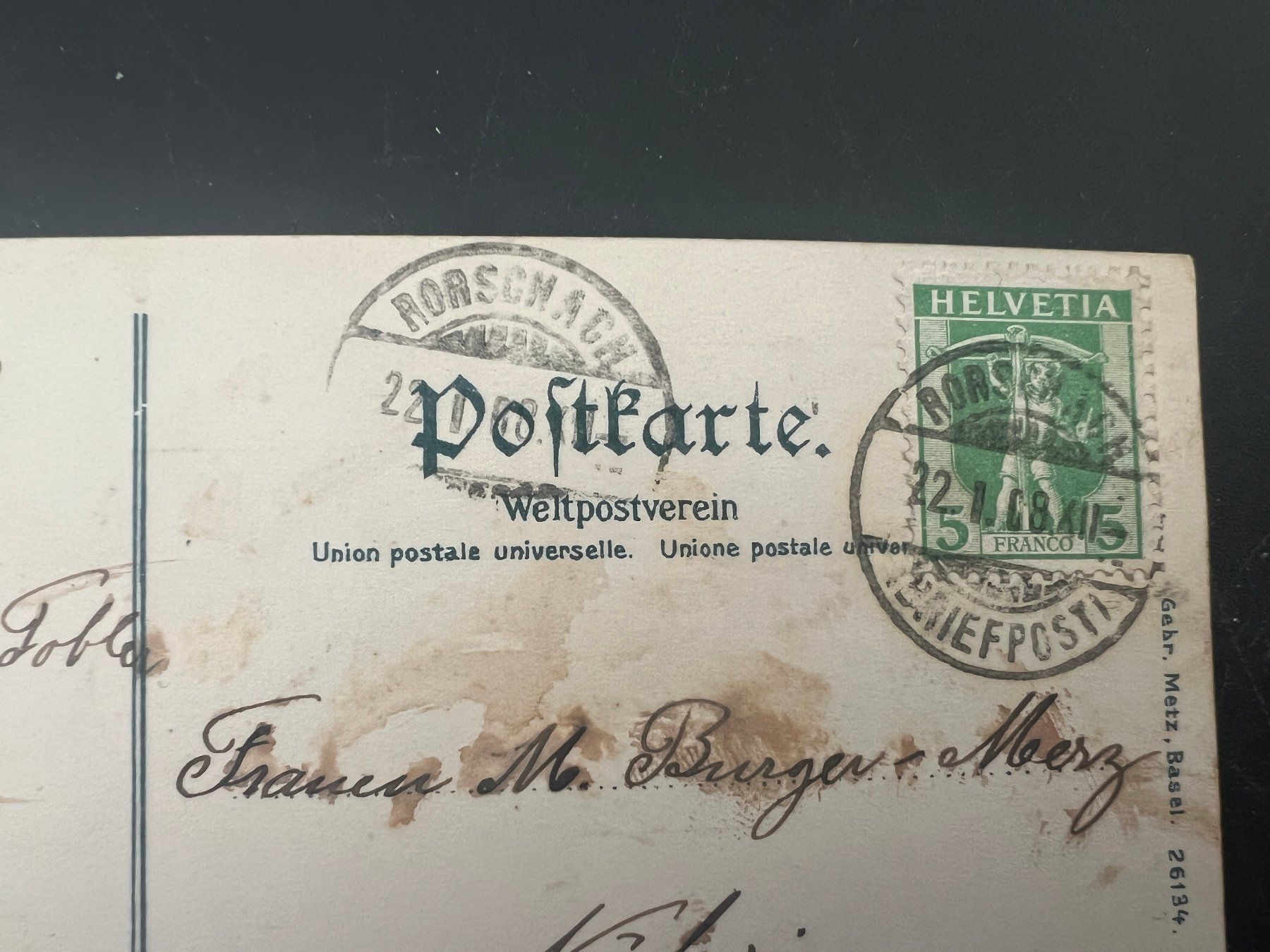 Cartoline postali: AK   1908 Rorschach Hafenplatz      (G886) – Usato da Hinwil venduto da Sidi4 1