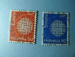 1970 Europa CEPT Marken 481 + 482 ET Vollstempel