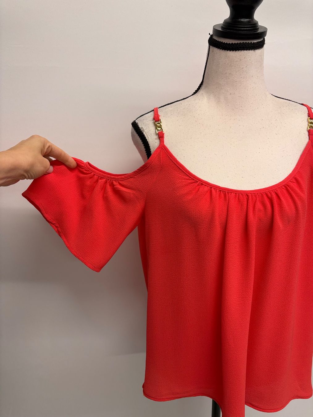 Michael Kors Blusen: Michael Kors off shoulder Kurzarm Bluse orange Gr. M Träger – Neu (gemäss Beschreibung) aus Regensdorf von secondchancefashion