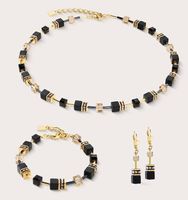 GeoCUBE Schmuckset schwarz/gold  neu & ungetragen
