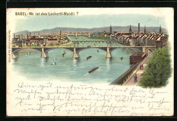 Cartes postales: Litho Basel, Wo ist das Leckerli-Maidli? – D'occasion à Berlin par bartko-reher