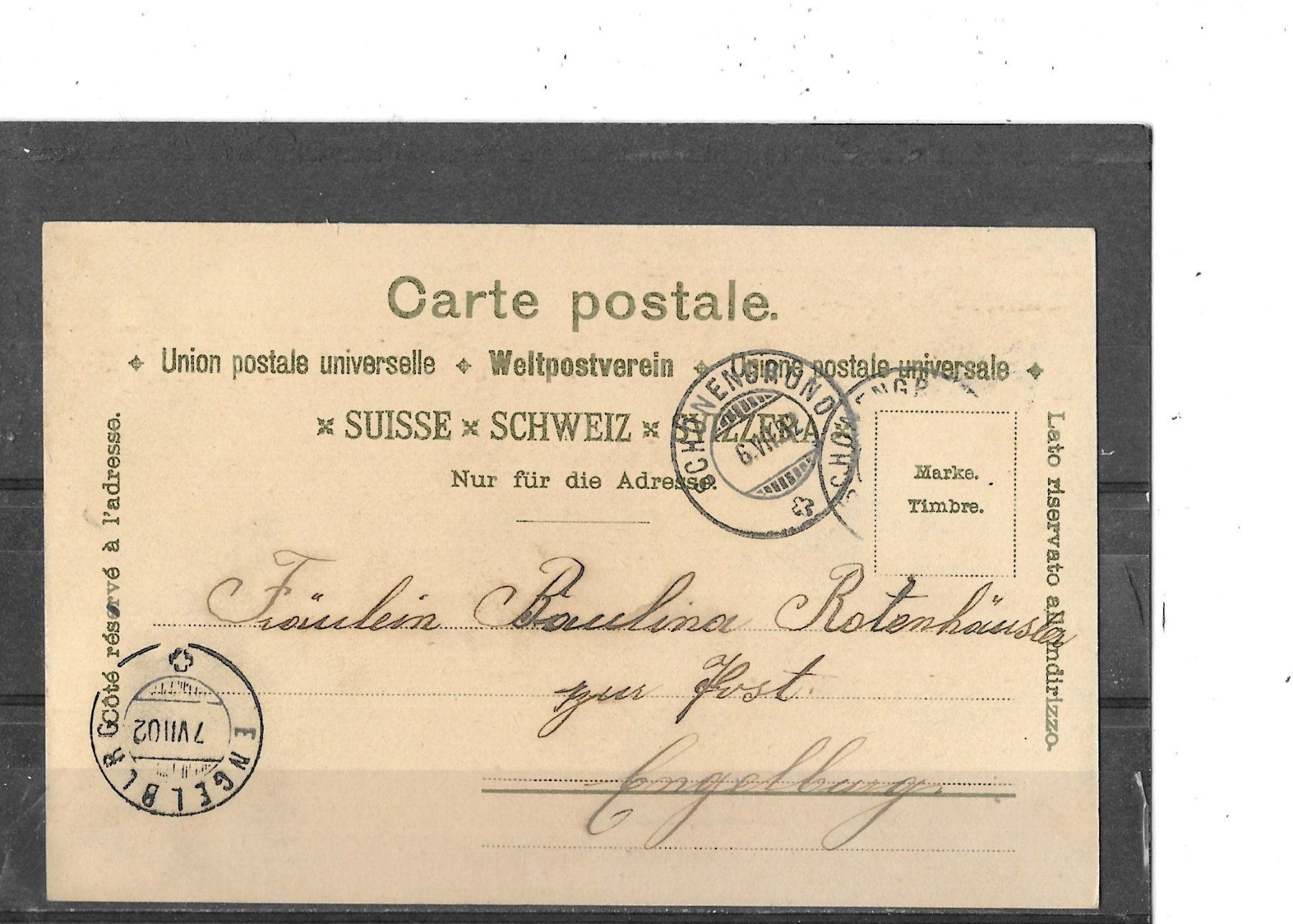 Cartoline postali: AR Gruss aus Schönengrund-Wald 1902 (Litho) – Usato da Schocherswil venduto da Wilare 1