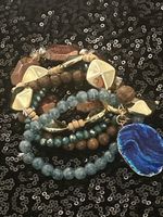 Sommer Trend: Edles Armband-Set mit Natursteinen, Gold