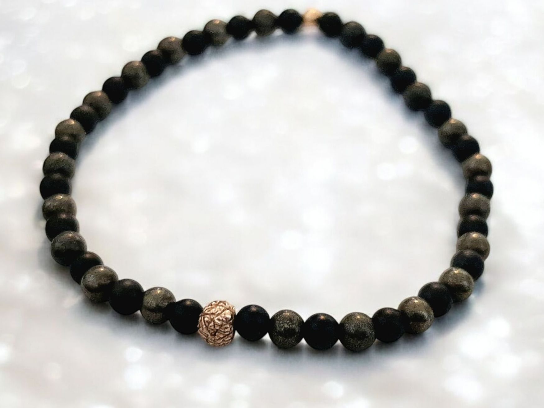 Bracciali & Braccialetti: Armband Schwarzer Turmalin,  Pyrit, Goldbronze – Nuovo e nell'imballaggio originale da Aarau venduto da Schmuckhoehle_MD 3