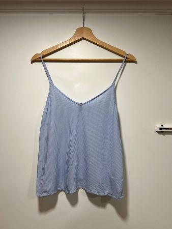 H&M Sommerliches Träger Top, blau-weiss gestreift, Gr. 34