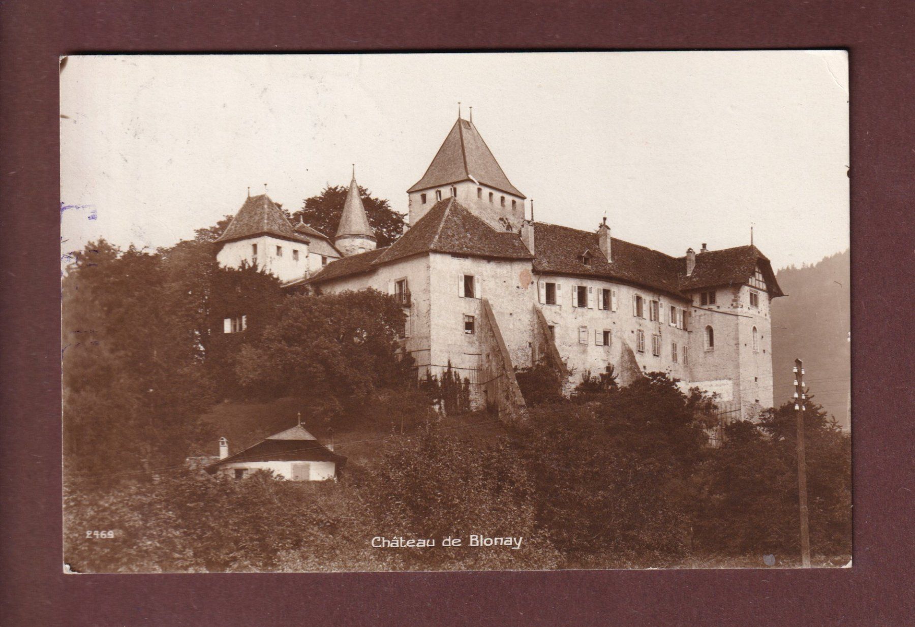 Cartoline postali: Château de BLONAY - 1922 – Usato da Pully venduto da nicecards-shop