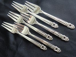 * 6 X FOURCHETTES A GATEAU ROYAL DANISH STERLING COMME NEUF